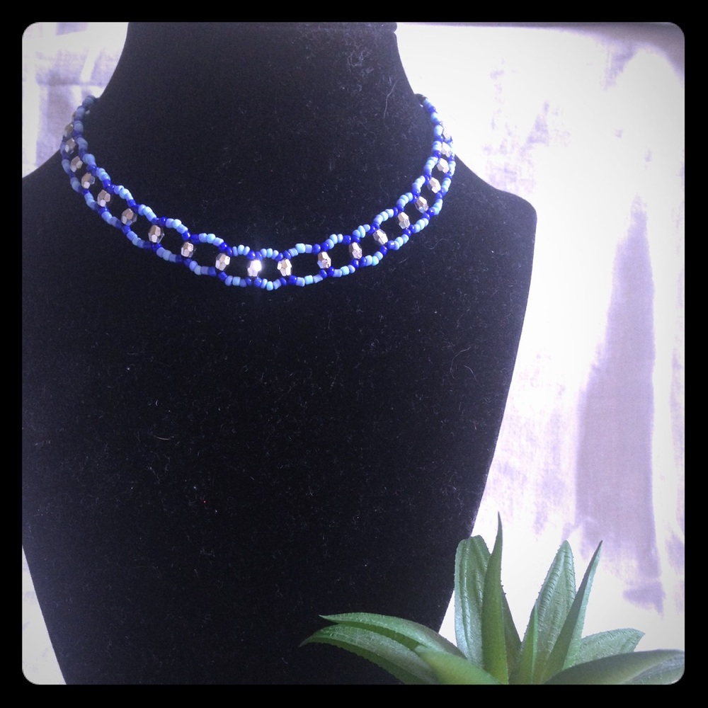 hand-beaded stretchy choker